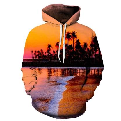 Dusk At Hawaii Beach 3D - Sweatshirt, Hoodie, Pullover-My 3D Hoodie