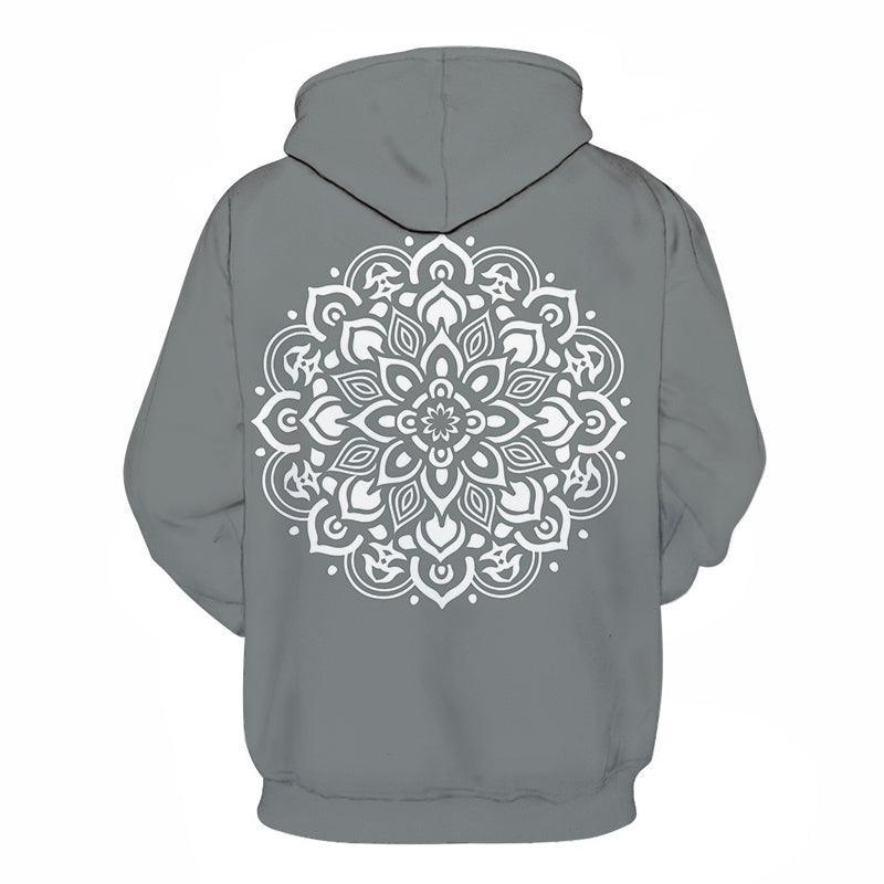 Grey Mandala Print 3D - Sweatshirt, Hoodie, Pullover-My 3D Hoodie