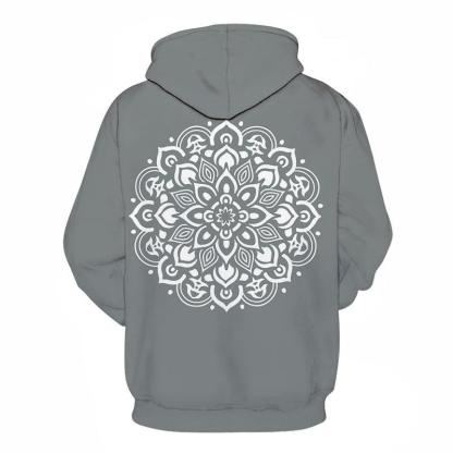 Grey Mandala Print 3D - Sweatshirt, Hoodie, Pullover-My 3D Hoodie
