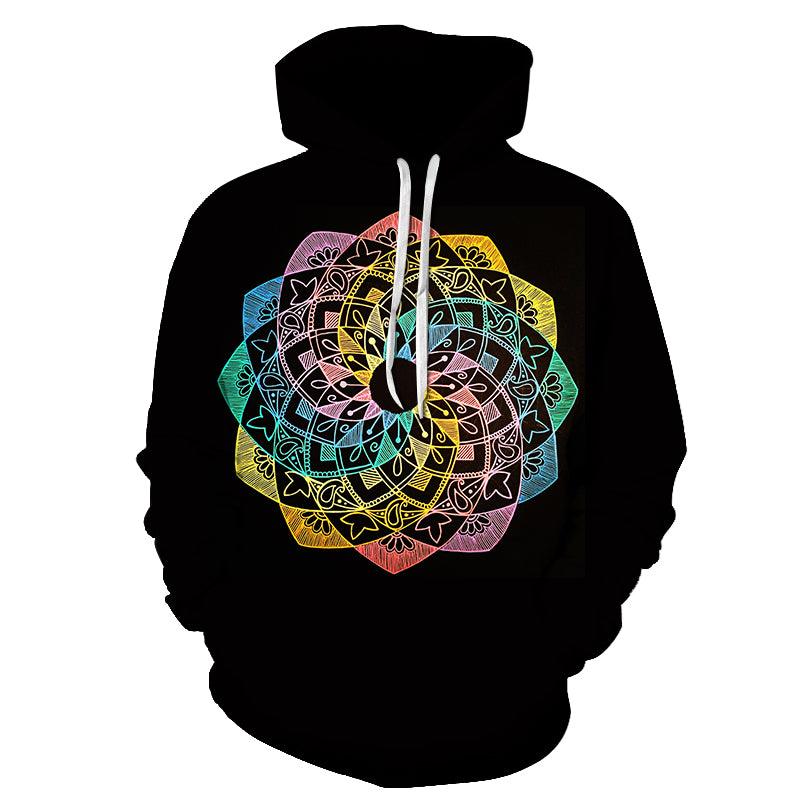Black Mandala Print 3D - Sweatshirt, Hoodie, Pullover-My 3D Hoodie