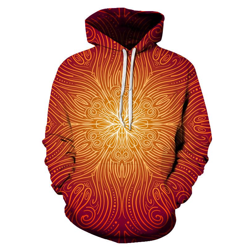 Orange Mandala Print 3D - Sweatshirt, Hoodie, Pullover-My 3D Hoodie