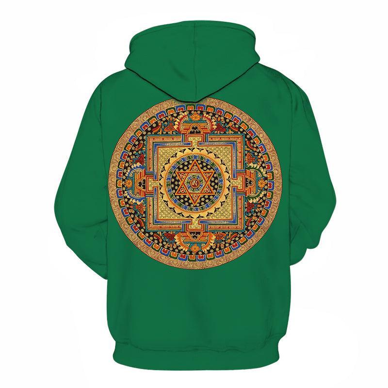 Dark Green Mandala Print 3D - Sweatshirt, Hoodie, Pullover-My 3D Hoodie