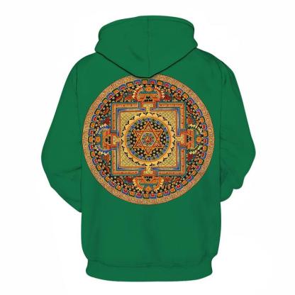 Dark Green Mandala Print 3D - Sweatshirt, Hoodie, Pullover-My 3D Hoodie