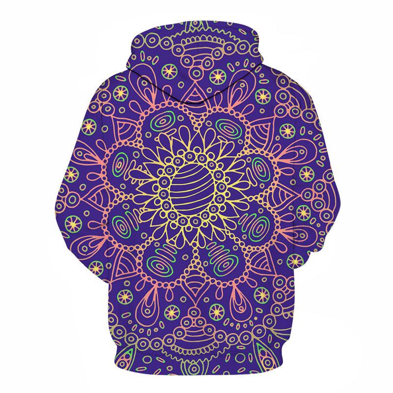 Purple Mandala Print 3D - Sweatshirt, Hoodie, Pullover-My 3D Hoodie