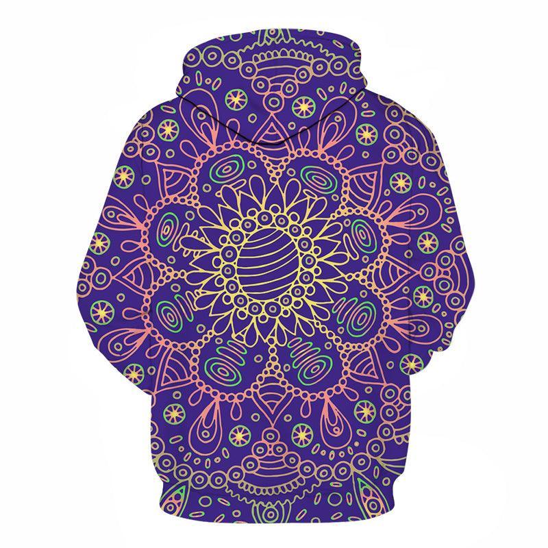 Purple Mandala Print 3D - Sweatshirt, Hoodie, Pullover-My 3D Hoodie
