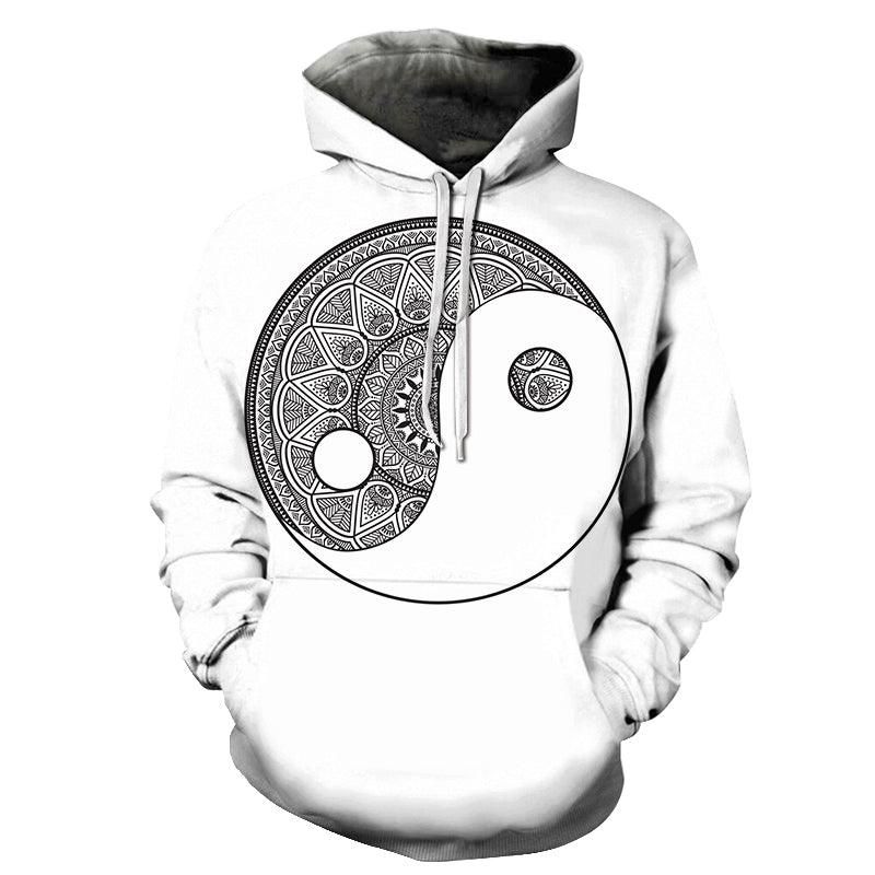 White Mandala Print 3D - Sweatshirt, Hoodie, Pullover-My 3D Hoodie
