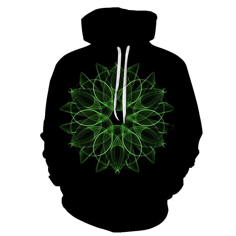 Green-Black Mandala Print 3D - Sweatshirt, Hoodie, Pullover-My 3D Hoodie