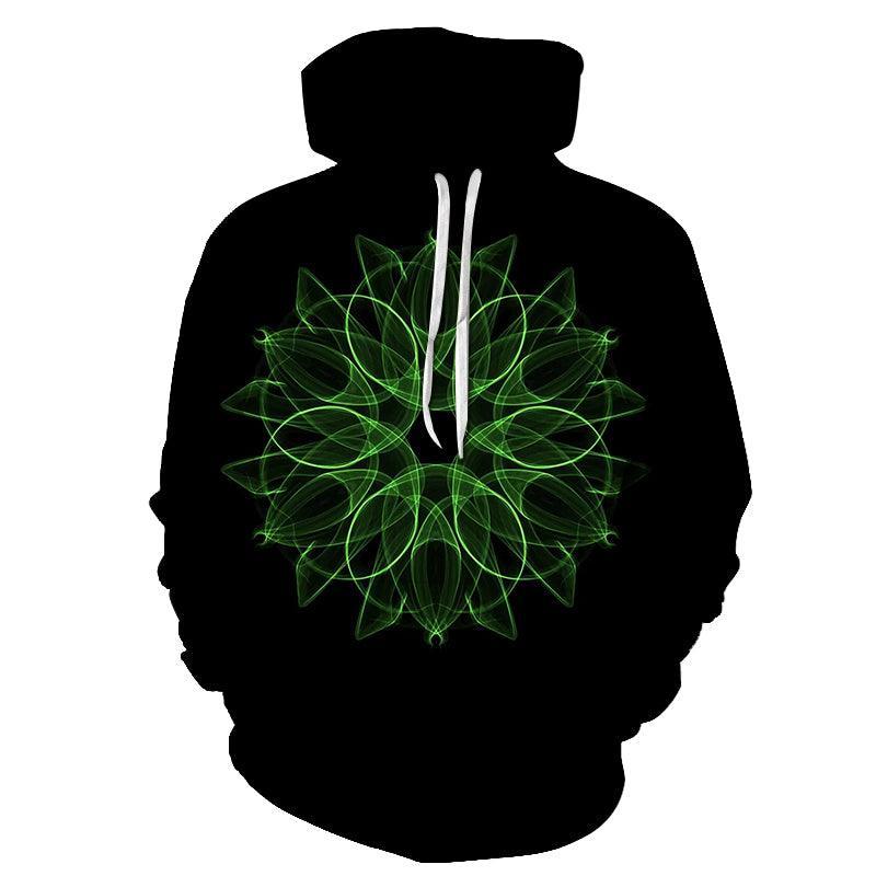 Green-Black Mandala Print 3D - Sweatshirt, Hoodie, Pullover-My 3D Hoodie