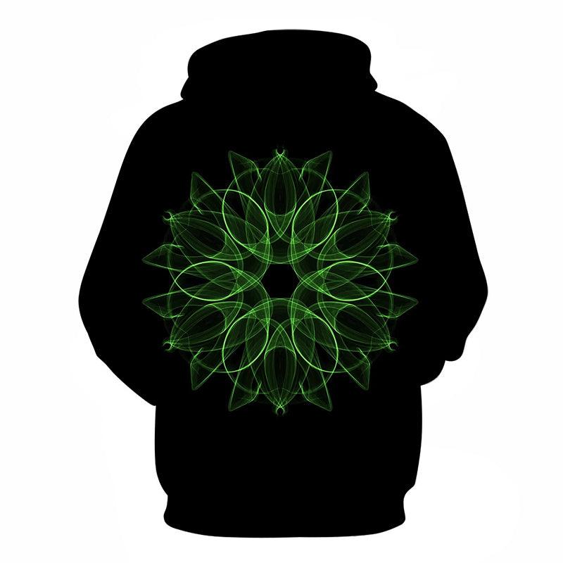 Green-Black Mandala Print 3D - Sweatshirt, Hoodie, Pullover-My 3D Hoodie