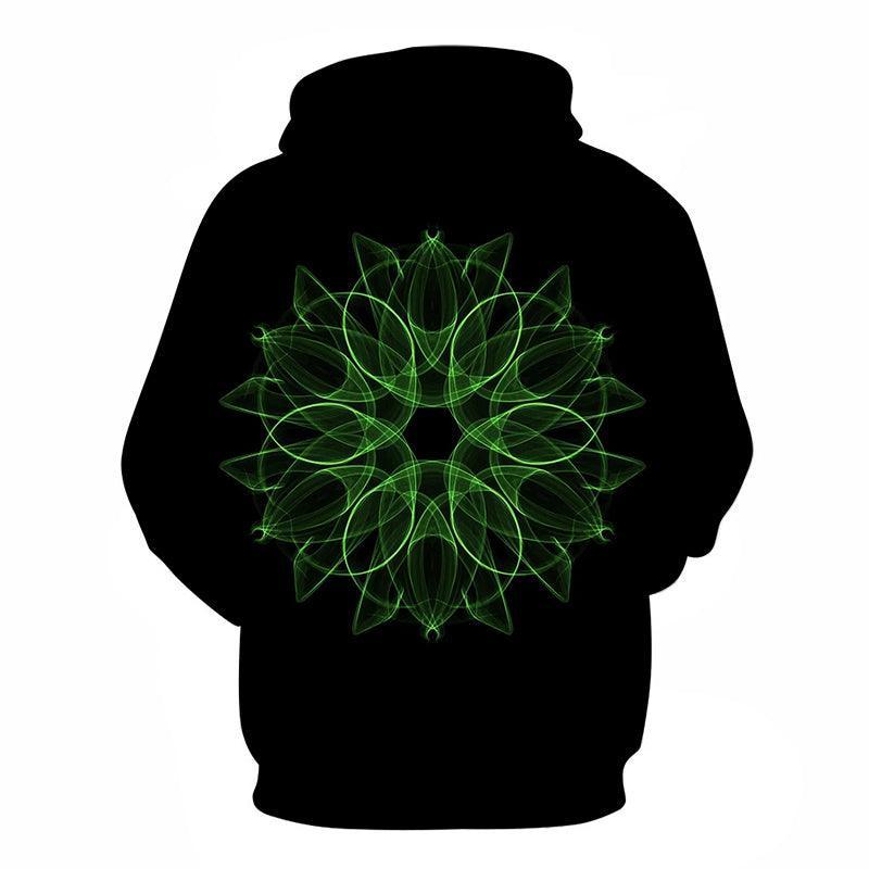 Green-Black Mandala Print 3D - Sweatshirt, Hoodie, Pullover-My 3D Hoodie