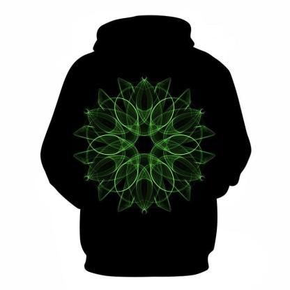 Green-Black Mandala Print 3D - Sweatshirt, Hoodie, Pullover-My 3D Hoodie