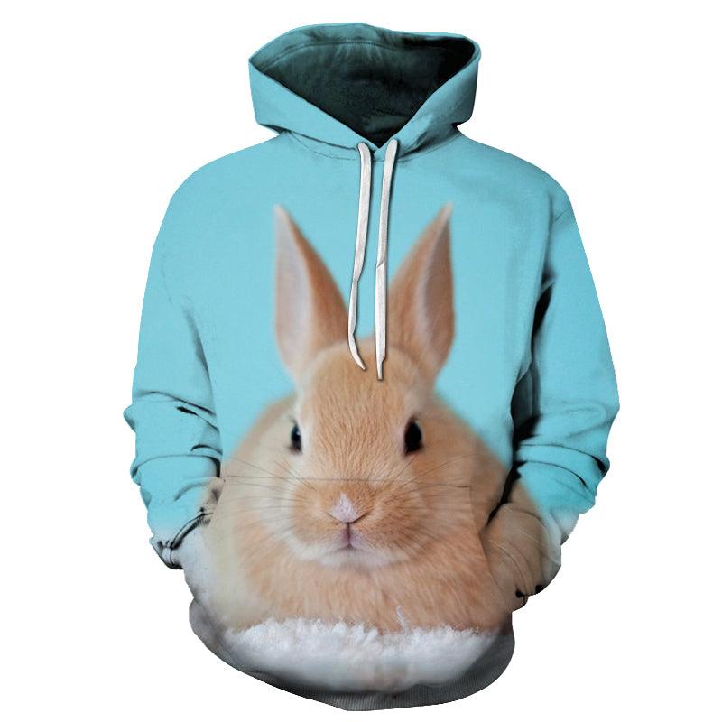 Cute Rabbit Face 3D - Sweatshirt, Hoodie, Pullover-My 3D Hoodie