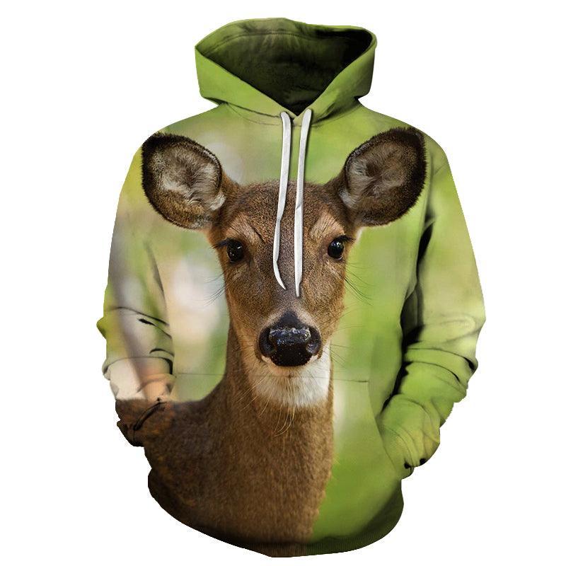 Calm Deer Face 3D - Sweatshirt, Hoodie, Pullover-My 3D Hoodie