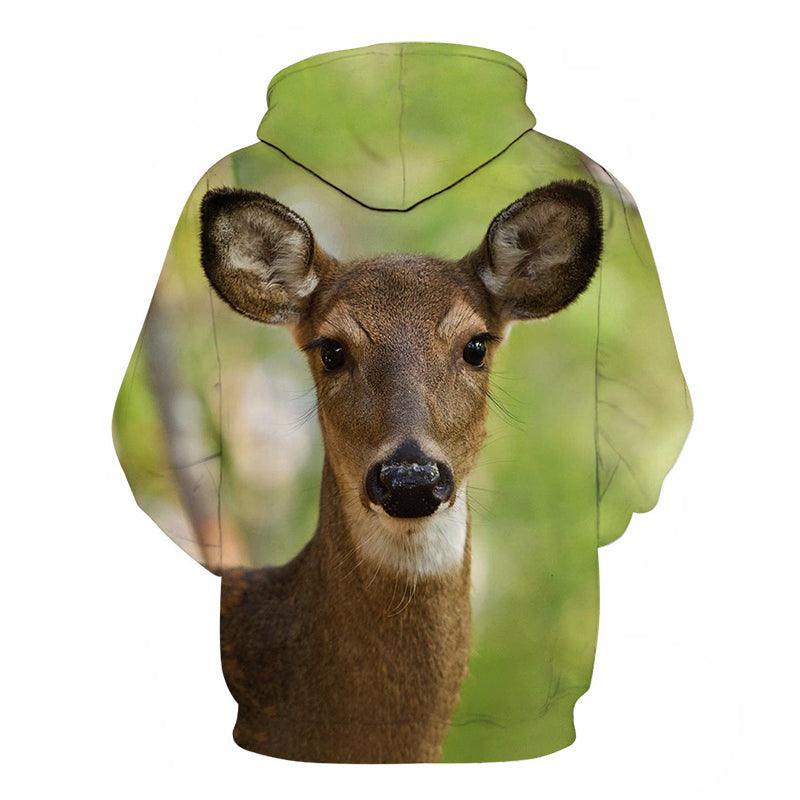 Calm Deer Face 3D - Sweatshirt, Hoodie, Pullover-My 3D Hoodie