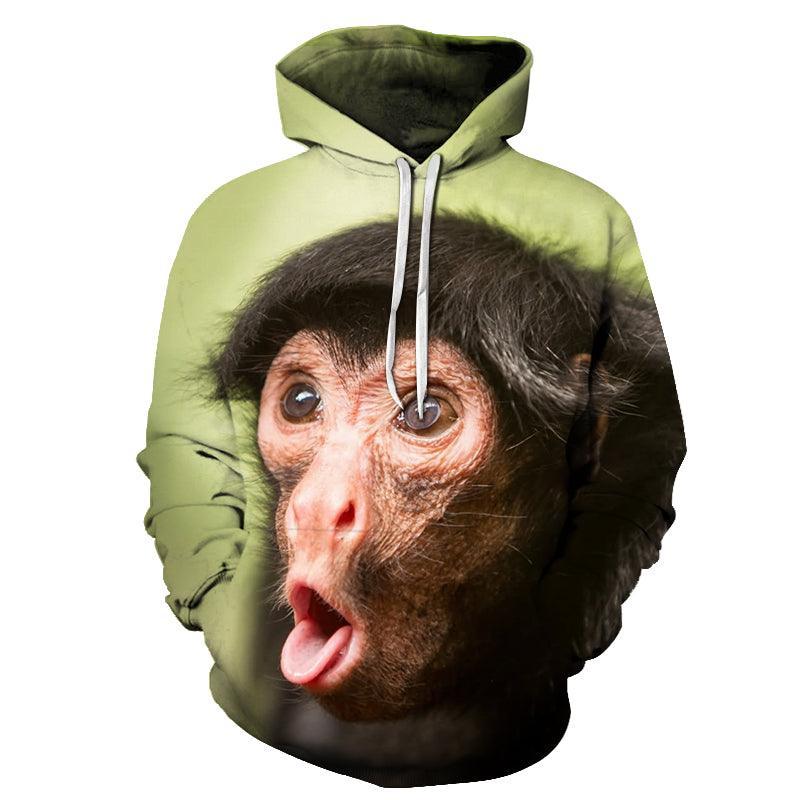 Funny Monkey Face 3D - Sweatshirt, Hoodie, Pullover-My 3D Hoodie
