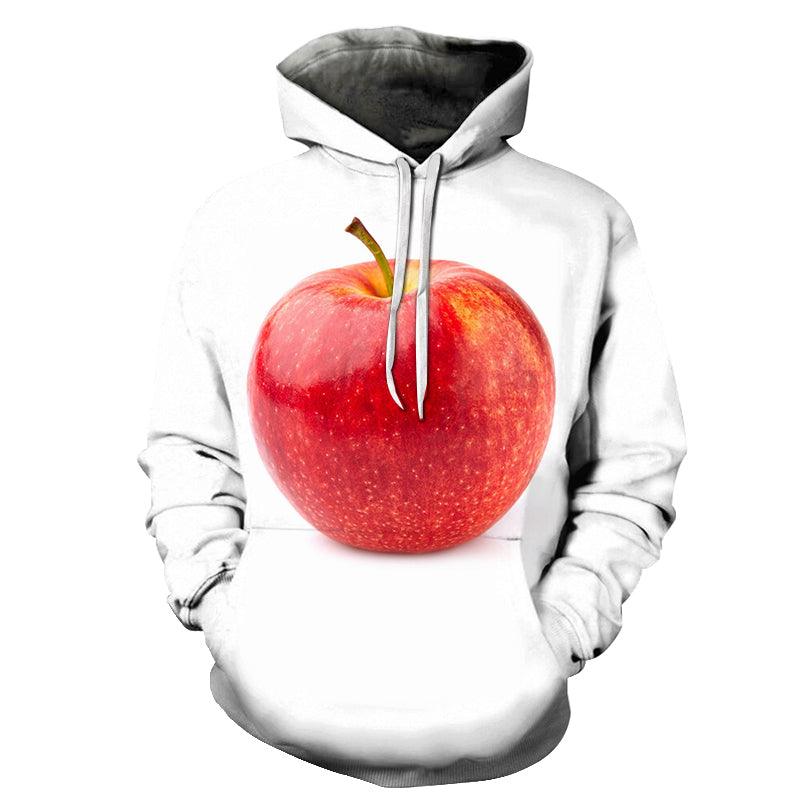 Red Apple White 3D - Sweatshirt, Hoodie, Pullover-My 3D Hoodie