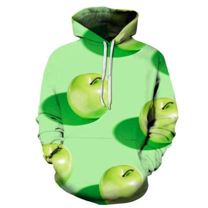 Green Apple 3D - Sweatshirt, Hoodie, Pullover-My 3D Hoodie