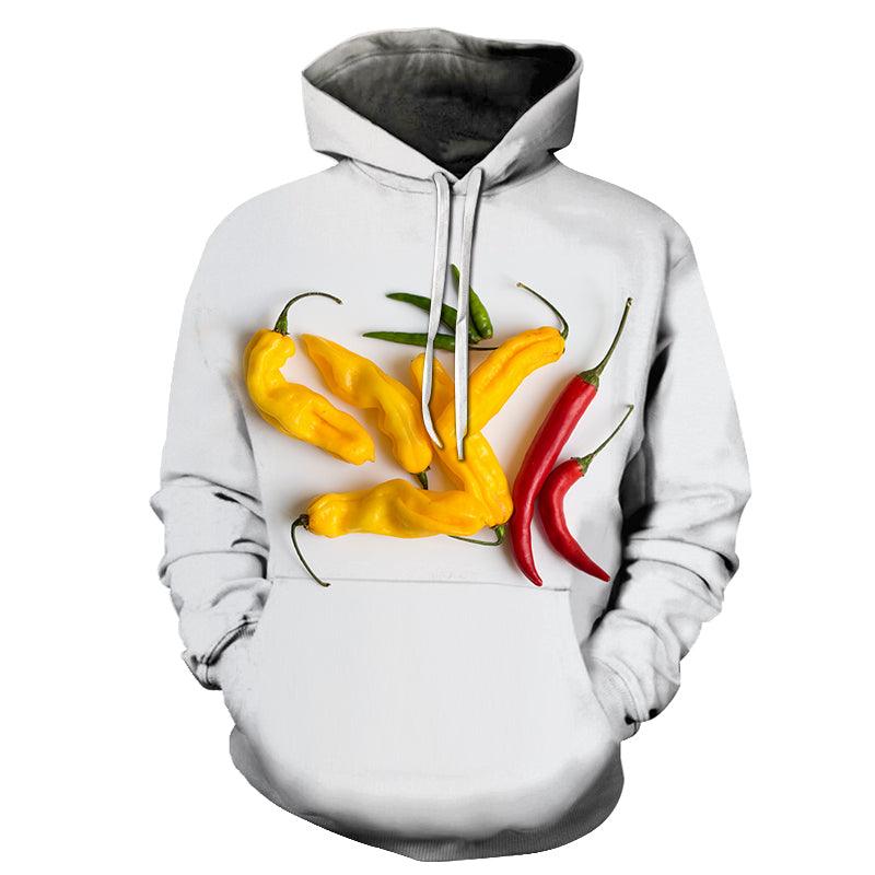 Yellow Red Chillis 3D Hoodie Sweatshirt Pullover-My 3D Hoodie