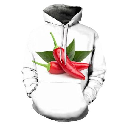 Red Pepper Chilli 3D Hoodie Sweatshirt Pullover-My 3D Hoodie