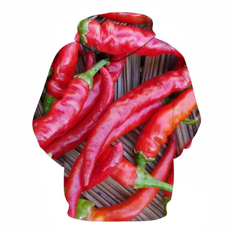 Red Chilli All Over 3D Hoodie Sweatshirt Pullover-My 3D Hoodie