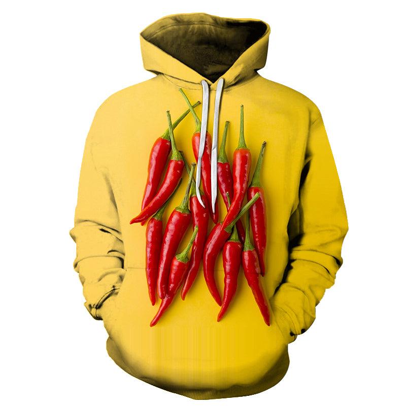 Red Chilli Yellow 3D Hoodie Sweatshirt Pullover-My 3D Hoodie
