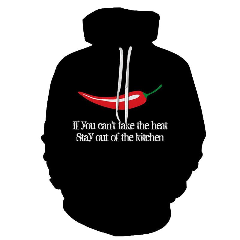 Red Chilli Black 3D Hoodie Sweatshirt Pullover-My 3D Hoodie