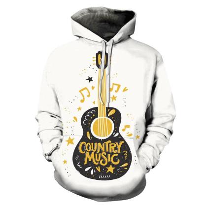 Country Music White 3D - Sweatshirt, Hoodie, Pullover-My 3D Hoodie