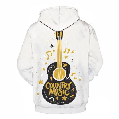 Country Music White 3D - Sweatshirt, Hoodie, Pullover-My 3D Hoodie