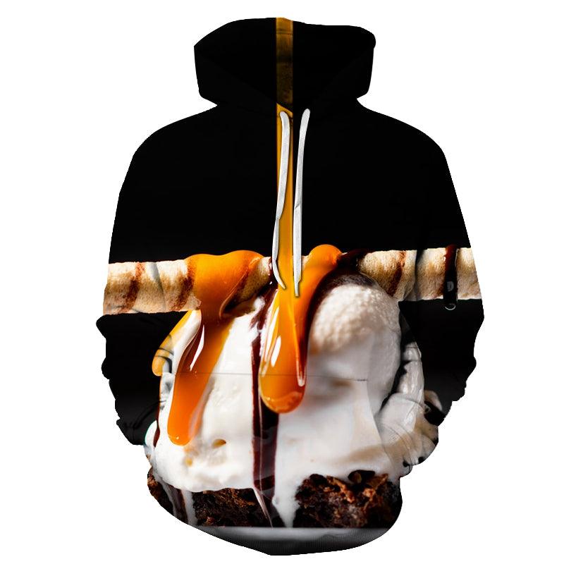 Black Ice cream Dessert 3D Hoodie Sweatshirt Pullover-My 3D Hoodie