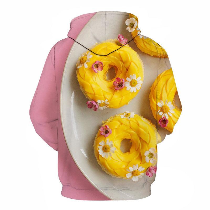 Yellow Donuts Dessert 3D Hoodie Sweatshirt Pullover-My 3D Hoodie