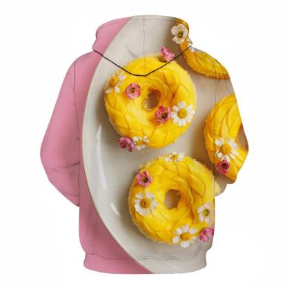 Yellow Donuts Dessert 3D Hoodie Sweatshirt Pullover-My 3D Hoodie