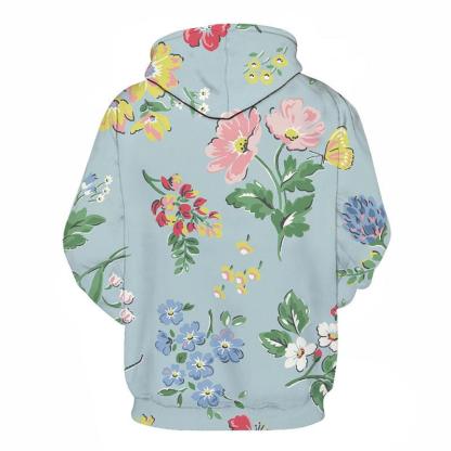 Floral Cyan 3D Sweatshirt Hoodie Pullover-My 3D Hoodie