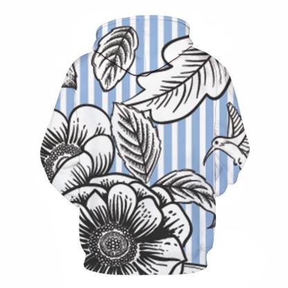 Stripes & Floral 3D Sweatshirt Hoodie Pullover-My 3D Hoodie