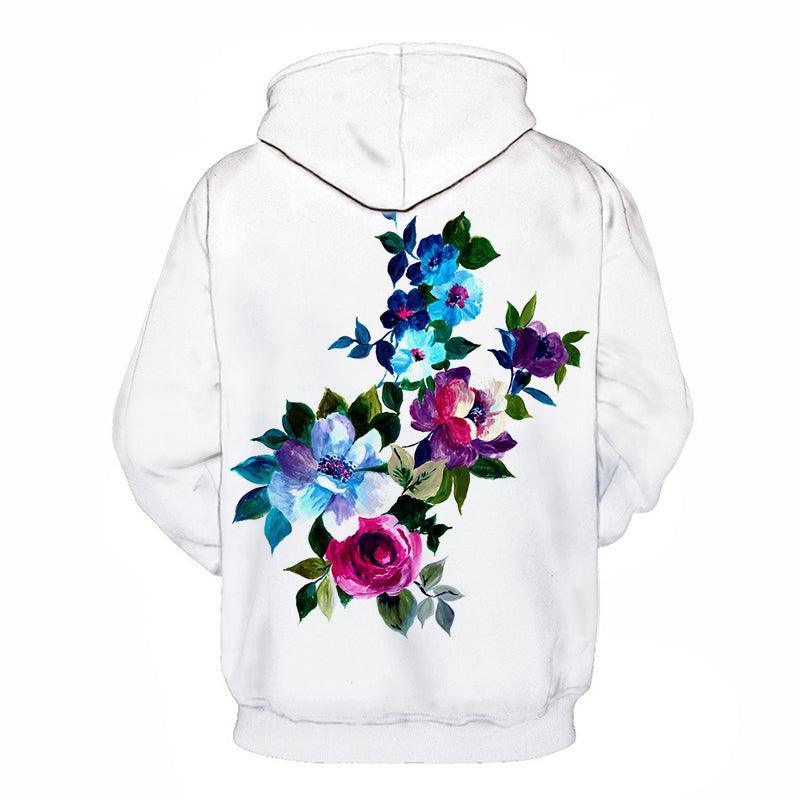 Floral White 3D Sweatshirt Hoodie Pullover-My 3D Hoodie