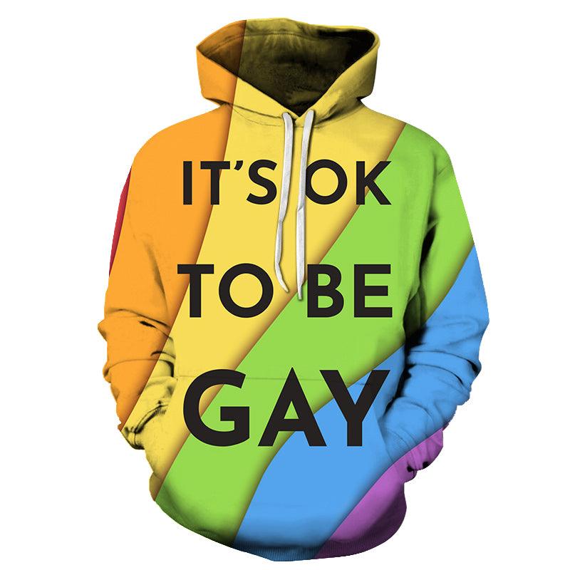 Ok To Be Gay 3D - Sweatshirt, Hoodie, Pullover-My 3D Hoodie