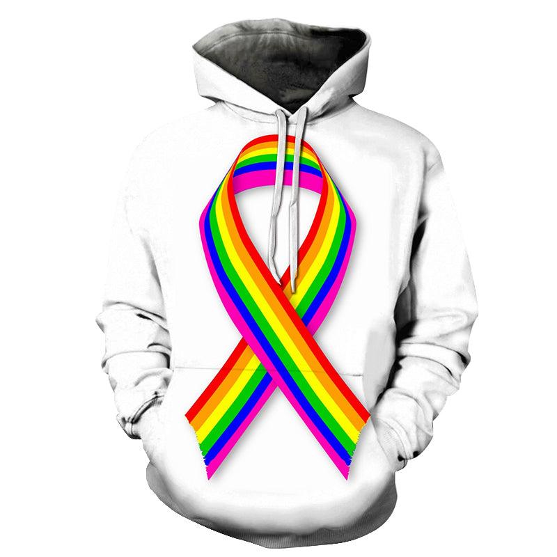 Pride Ribbon 3D - Sweatshirt, Hoodie, Pullover-My 3D Hoodie