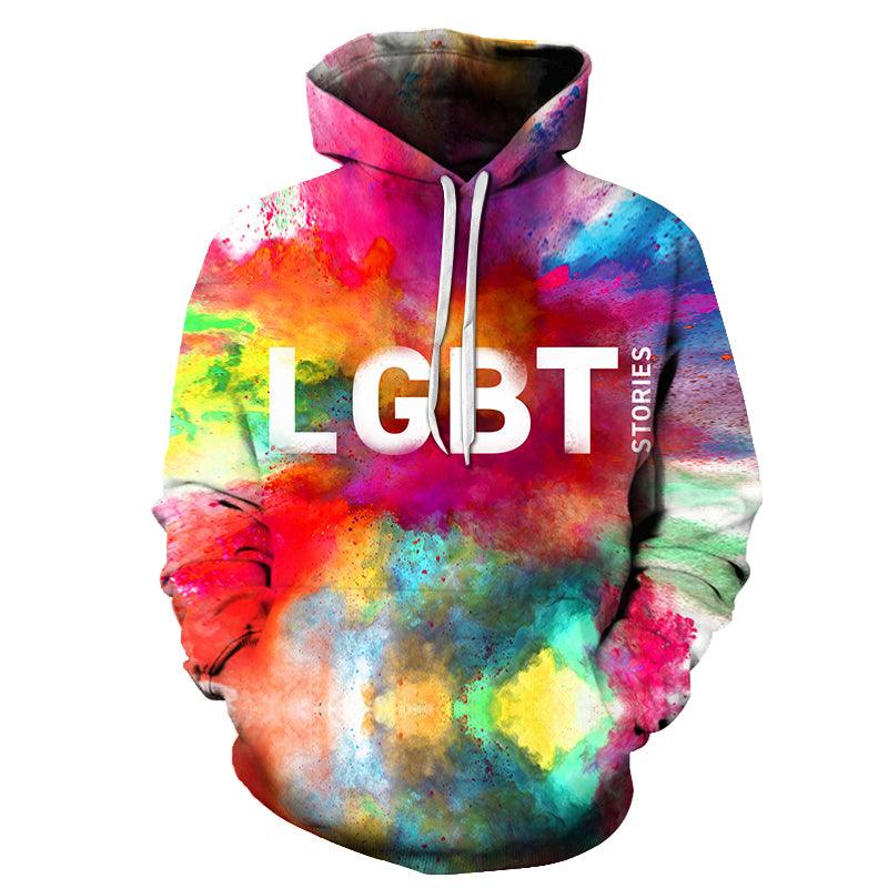 LGBT Pride Colors 3D - Sweatshirt, Hoodie, Pullover-My 3D Hoodie