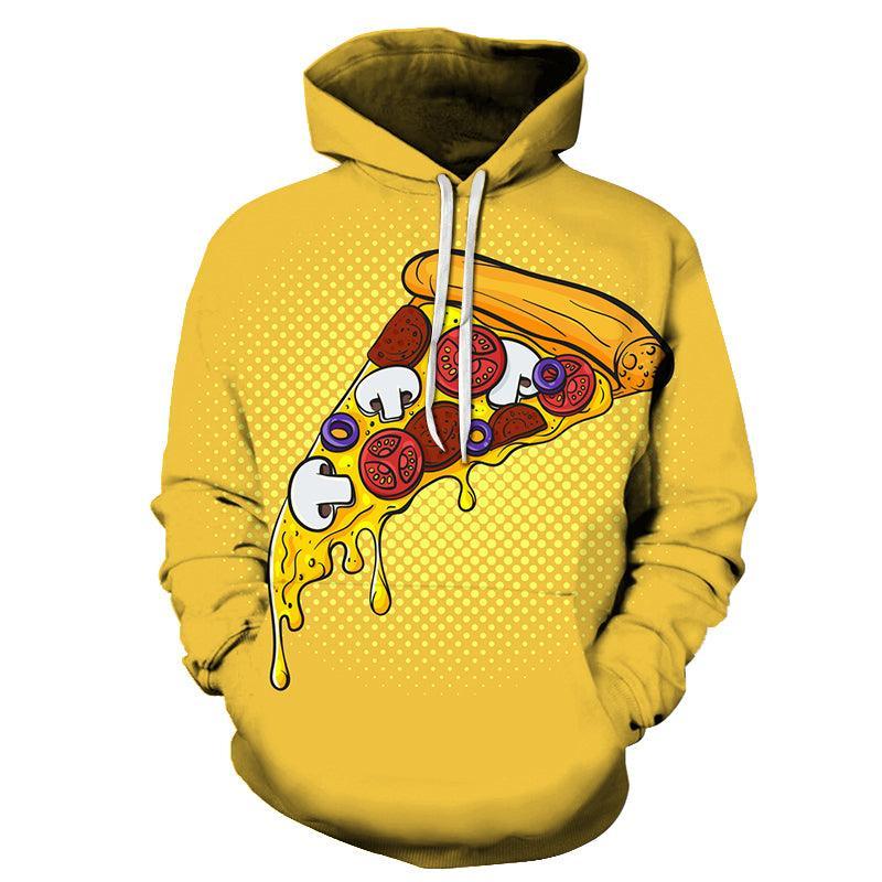 Yellow Pizza 3D Hoodie Sweatshirt Pullover-My 3D Hoodie