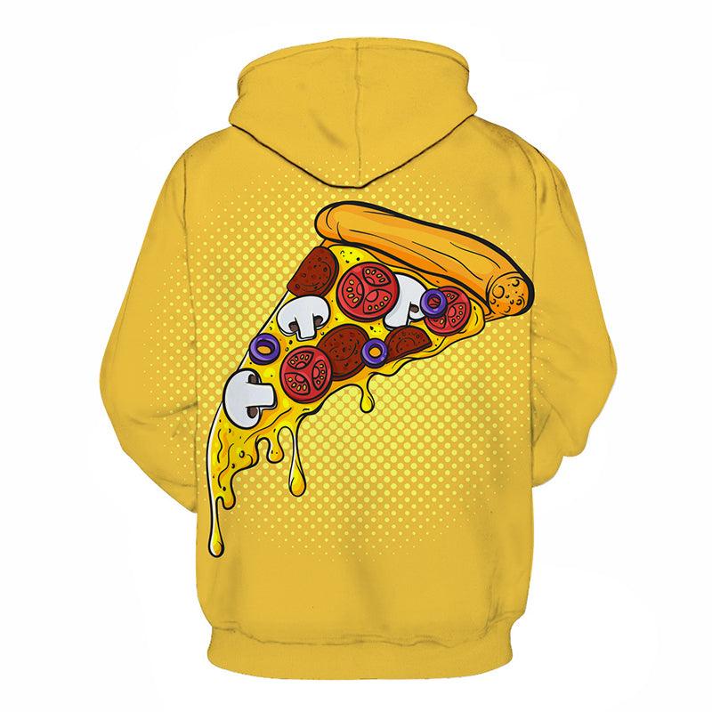 Yellow Pizza 3D Hoodie Sweatshirt Pullover-My 3D Hoodie