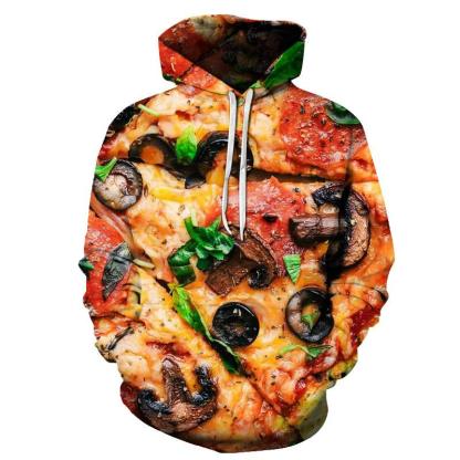 Mushroom Pizza 3D Hoodie Sweatshirt Pullover-My 3D Hoodie