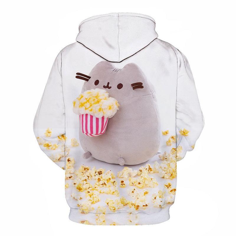 Grey Color Popcorn 3D Hoodie Sweatshirt Pullover-My 3D Hoodie