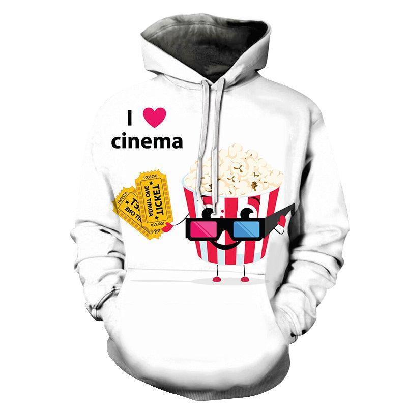 I Love Cinema Popcorn 3D Hoodie Sweatshirt Pullover-My 3D Hoodie