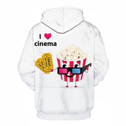 I Love Cinema Popcorn 3D Hoodie Sweatshirt Pullover-My 3D Hoodie