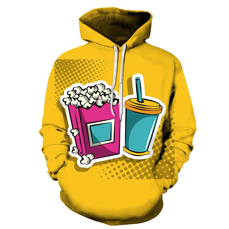 Drink & Popcorn 3D Hoodie Sweatshirt Pullover-My 3D Hoodie
