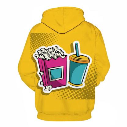 Drink & Popcorn 3D Hoodie Sweatshirt Pullover-My 3D Hoodie