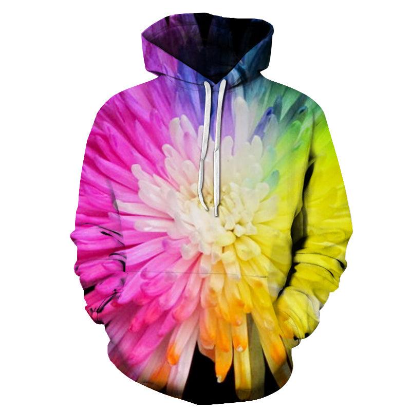 Rainbow Flower 3D Hoodie Sweatshirt Pullover-My 3D Hoodie