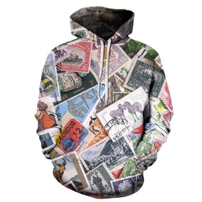 Stamps All-over 3D Hoodie Sweatshirt Pullover-My 3D Hoodie