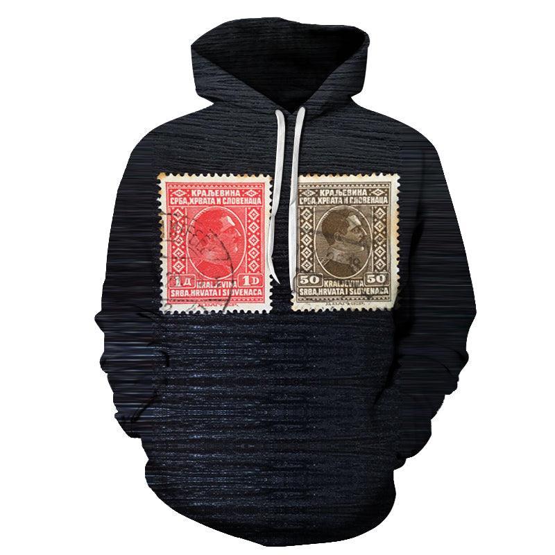 Vintage Black Stamp 3D Hoodie Sweatshirt Pullover-My 3D Hoodie
