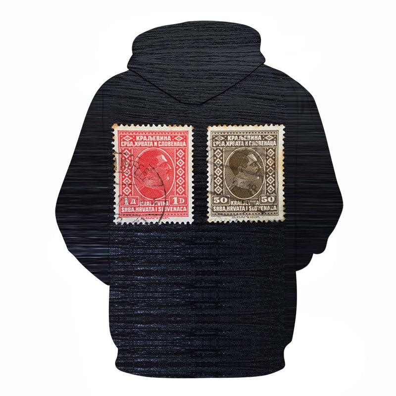 Vintage Black Stamp 3D Hoodie Sweatshirt Pullover-My 3D Hoodie