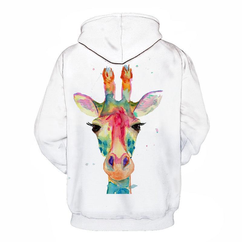 Colorful Giraffe Face 3D - Sweatshirt, Hoodie, Pullover-My 3D Hoodie